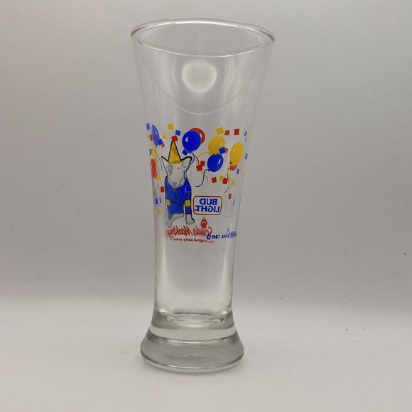 Vintage 1987 Spuds Mackenzie Dog Bud Light Beer Glass Party Balloons - Picture 3 of 5